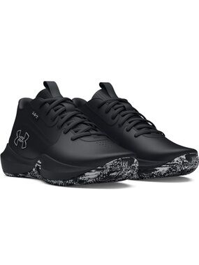 Under Armour Black Lace-Up Sneakers with Black & White Marbled Soles